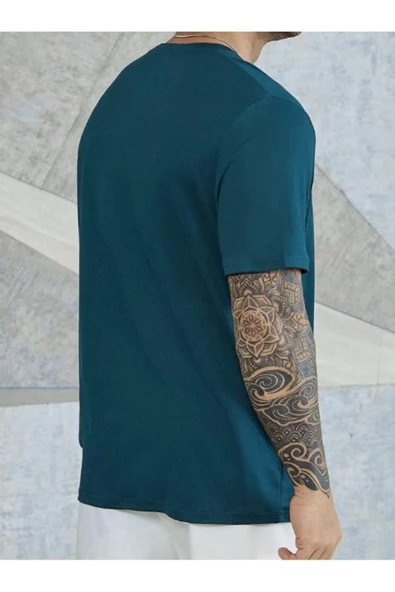 Erkek Believe Baskılı Oversize T-shirt - Resim 11