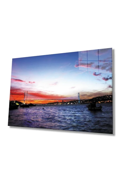 AlpiLeo Istanbul Boğaz Köprü Manzara 4mm Dayanıklı Alp Özel Cam Tablo ürün görseli 1