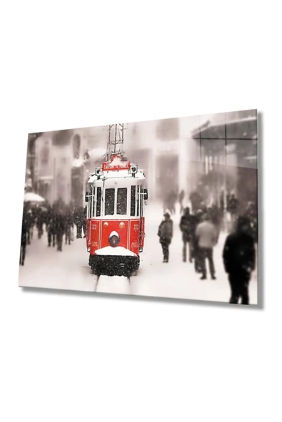 AlpiLeo Istanbul Taksim Tramvayı 4mm Dayanıklı Alp Özel Cam Tablo Temperli Cam ürün görseli 1