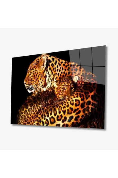 AlpiLeo Jaguar Hayvan Alp Özel Cam Tablo 4mm Dayanıklı Temperli Cam ürün görseli 1