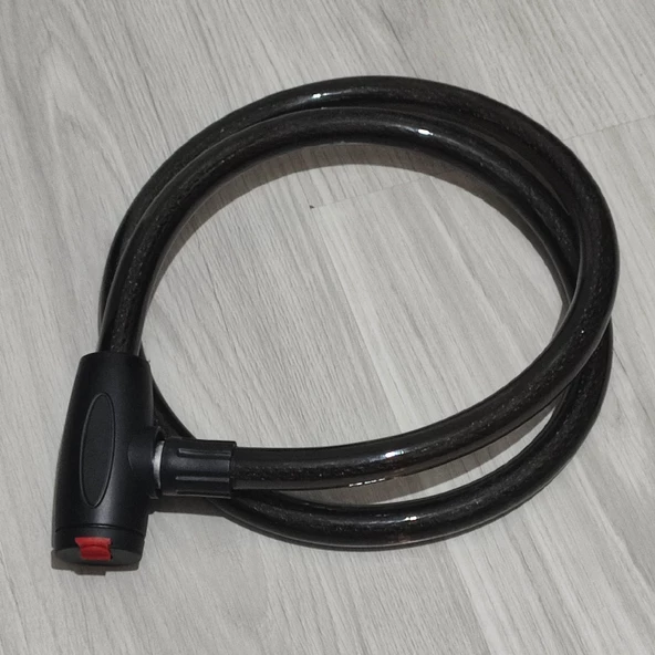 Hagiki Kalın Anahtarlı Motorsiklet Kilidi 2cm Eni ve 1.5 Metre Uzunluğunda Çelik Halatlı 1 Adet ürün görseli 1