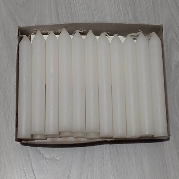Hagiki Klasik Beyaz Mum 20 Adet Naturel Kokusuz Uzun Şamdan Mumu Çapı 1,5cm Uzunluğu 13 cm 20ADET Fiyatıdır ürün görseli 1