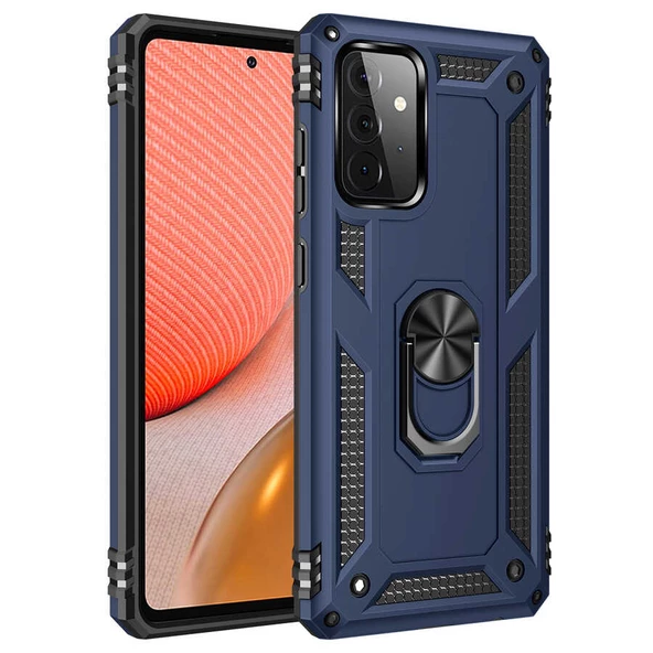 Samsung Galaxy A72 Kılıf Vega Tank Sert Yüzüklü Standlı Zırh Koruma Kapak ürün görseli 1
