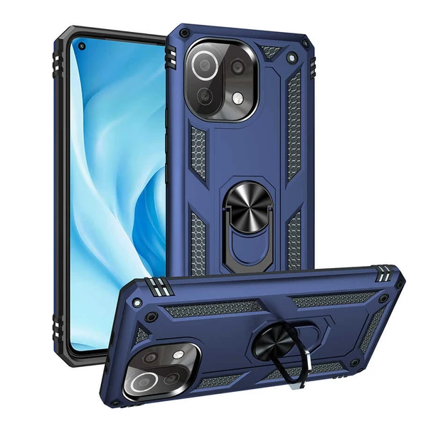 Xiaomi Mi 11 Lite Kılıf Vega Tank Sert Yüzüklü Standlı Zırh Koruma Kapak ürün görseli 1