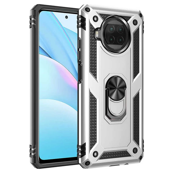 Xiaomi Redmi Note 9 Pro 5G Kılıf Vega Tank Sert Yüzüklü Standlı Zırh Koruma Kapak ürün görseli 1