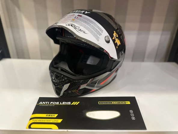 KASK SWAY SW 850 BLACK/WHITE FULL FACE - Resim 5