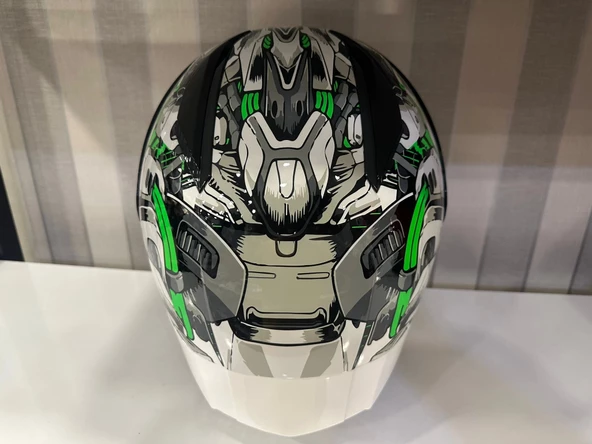 KASK SWAY SW 850 WHITE/GREEN FULL FACE - Resim 6