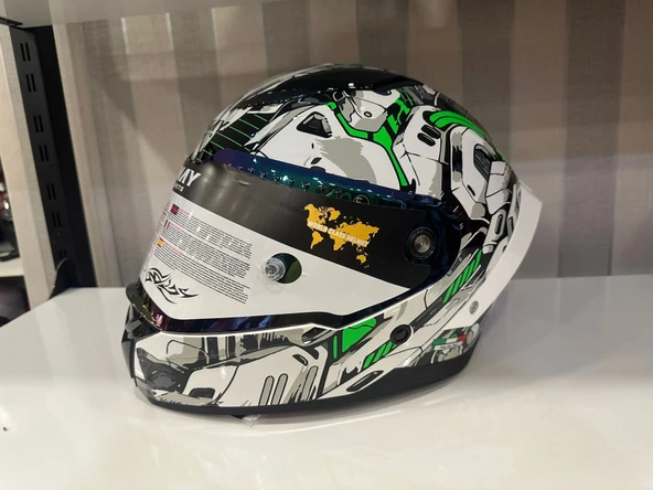 KASK SWAY SW 850 WHITE/GREEN FULL FACE ürün görseli 1