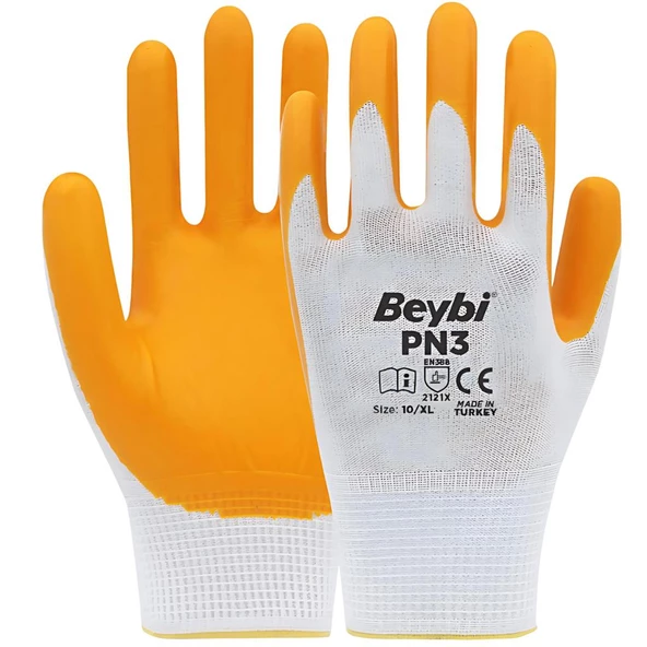 Beybi Pn3 Beyaz Sarı Eldiven 10 ürün görseli 1