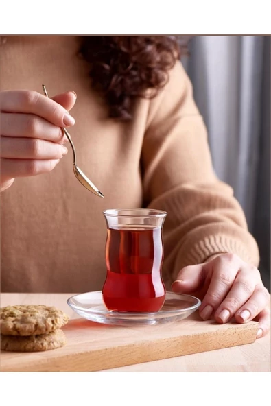 Paşabahçe çifte belli çay bardak - 6 lı çay bardağı ürün görseli 1