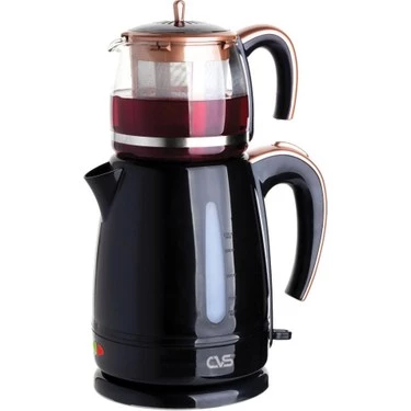 CVS Latife DN 1547 1600 W Cam Demlikli Çay Makinesi SİYAH ürün görseli 1