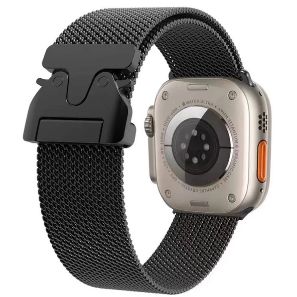 Apple Watch 42mm Uyumlu KRD-25 Metal Hasır Kordon ürün görseli 1