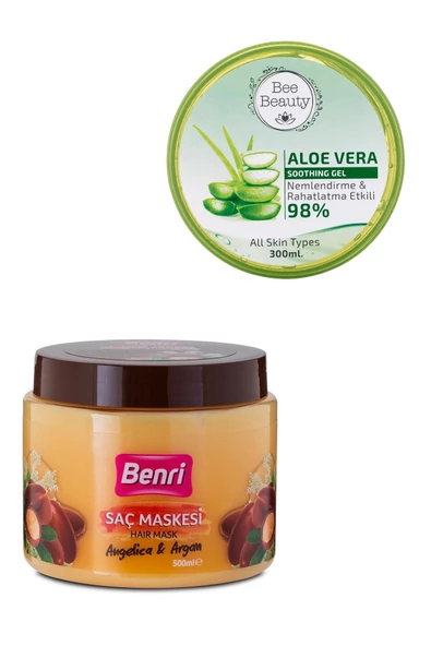 PTTAVM: Bee Beauty Aloe Vera Jel Hyaluronik 300 ml Sa Maskesi Angelica &  Argan 500 Ml