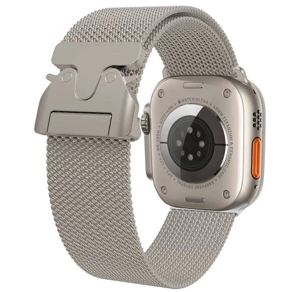 Apple Watch 44mm Uyumlu KRD-25 Metal Hasır Kordon ürün görseli 1