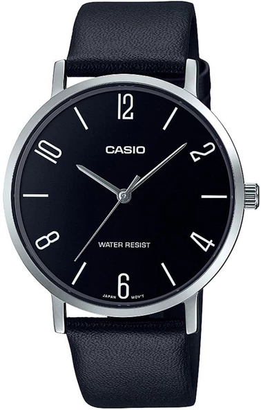 CASIO MTP-VT01L-1B2UDF SİYAH DERİ KORDON KLASİK ERKEK KOL SAATİ ürün görseli 1
