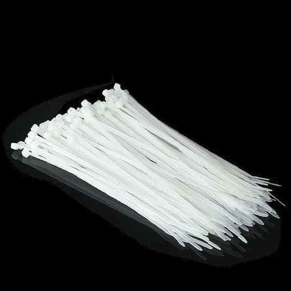 Kablo Bağı (Cırt Kelepçe) Beyaz 4.8x200 MM (100Adet) ürün görseli 1