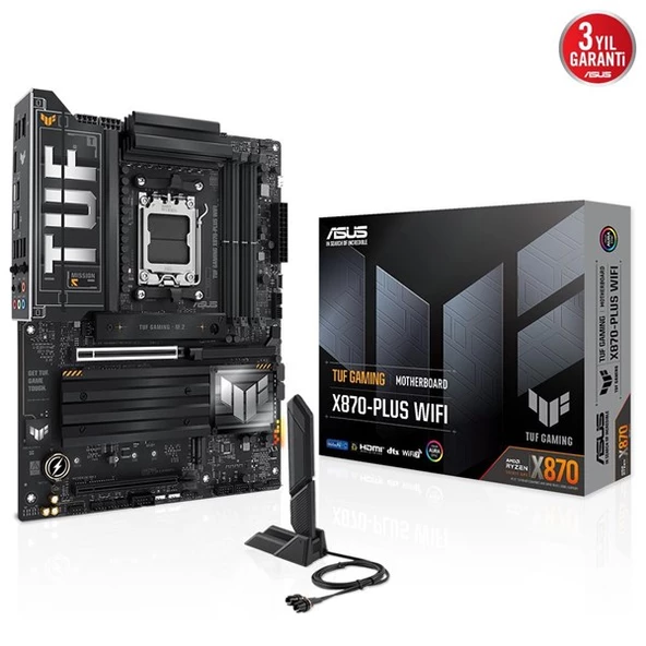 ASUS TUF GAMING X870-PLUS WIFI-7 DDR5 HDMI DP PCIE 5.0 AM5 ATX ürün görseli 1
