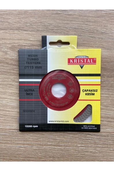 Kristal Mesh Çapaksız Turbo Seramik Kesici 115 mm Kod:33453 ürün görseli 1