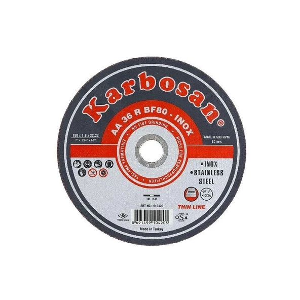 Karbosan İnox Kesme Taşı 180 MM 910420 ürün görseli 1