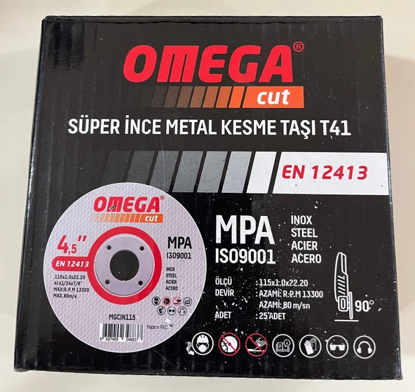 OMEGACUT 115/1.0/22.20 İNOX KESME TAŞI 25 ADET ürün görseli 1