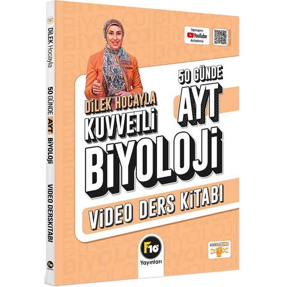 F10 Yayınları AYT Biyoloji Dilek Hocayla 50 Günde Video Ders Kitabı ürün görseli 1