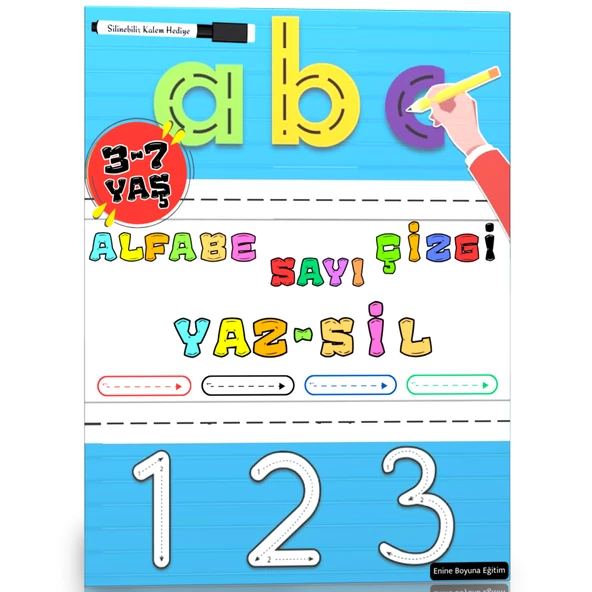 3-7 YAŞ Alfabe-Sayı-Çizgi YAZ-SİL ürün görseli 1