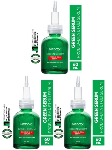 NEDOX 3 Adet Probio-bha Leke Karşıtı Green Serum 60ml ürün görseli 1