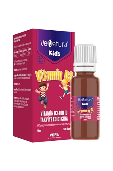 Venatura Kids Vitamin D3 400 IU 20ml ürün görseli 1