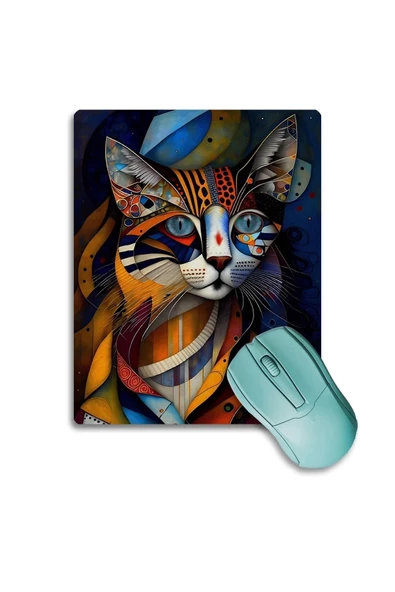 SonicTouch Dragon Li Kedi Figürlü Rengarenk Kaydırmaz Gaming Oyuncu Dikişsiz Mouse Pad17x21cm ürün görseli 1