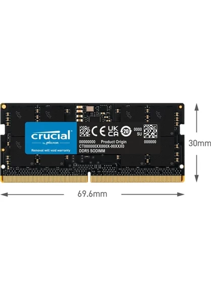 Crucial 16GB Ddr5 4800 Sodımm CL40 (16GBIT) CT16G48C40S5 ürün görseli 1