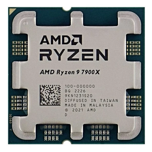 AMD RYZEN 9 7900X 78MB 12çekirdekli O/B UHD AM5 170w Kutusuz+Fansız ürün görseli 1