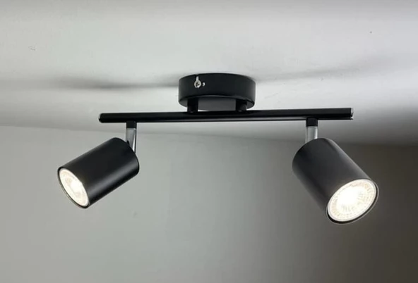 MYLİGHTS MAT SİYAH İKİLİ LED SPOT LED APLİK LED AVİZE GÜNIŞIĞI AMPULLÜ LED DUVAR APLİK ürün görseli 1