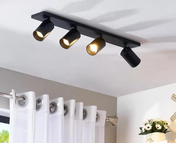Demet habek mylights Panasonic gün ışığı LED ampullü 4lu hareketli LED spot led avize   10 cm kasa ürün görseli 1