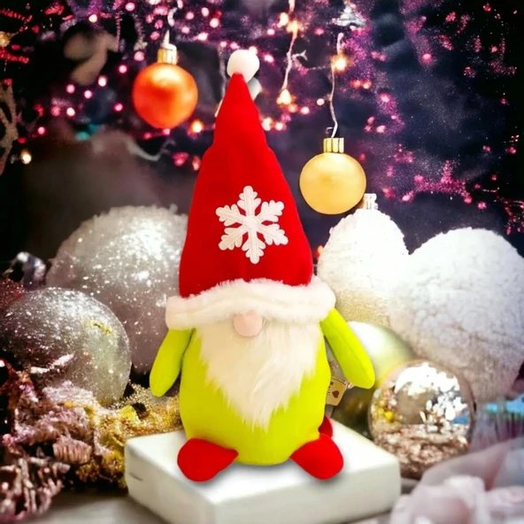 Yılbaşı Yeniyıl Dekorasyon Süsü Gnome Elf Pelüş Christmas Noel Dekorasyon Süsleri Peluş Elf Gnome Bebek LİMON YEŞİLİ ürün görseli 1