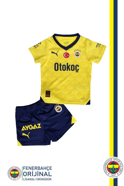 Fenerbahçe Orijinal Lisanslı 23-24 Sarı Çocuk Forma Set ürün görseli 1