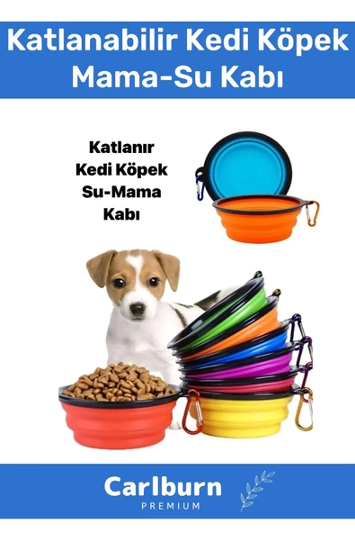 Özel Seri Taşınabilir Seyahat Tipi Kancalı Silikon Katlanabilir Kedi Köpek Evcil Hayvan Mama Su Kabı ürün görseli 1