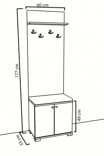 Remaks Yalı Portmanto Beyaz - Resim 5