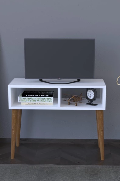 Remaks Retro Tv Sehpası Ünitesi - Beyaz ürün görseli 1
