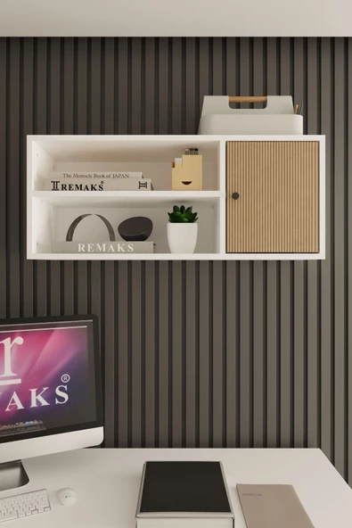 Remaks Bole 90 Cm Çok Amaçlı Ofis Evrak Üst Dolabı Beyaz - Arno  Üst Modül ürün görseli 1
