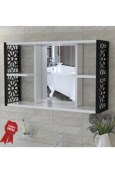 Remaks Aynalı Banyo Dolabı Siyah - Resim 2