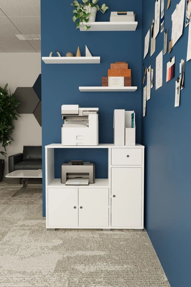 Remaks Bole 90 Cm Çok Amaçlı Ofis Evrak Dolabı Beyaz ürün görseli 1