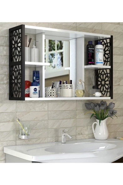 Remaks Aynalı Banyo Dolabı Siyah ürün görseli 1