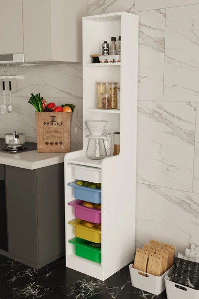 Remaks Feline 5 Sepet Oyuncak Dolabı Çok Amaçlı Mutfak Banyo Kiler Dolabı Çok Renkli ürün görseli 1