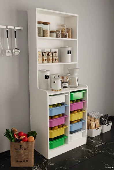 Remaks Feline 10 Sepet Oyuncak Dolabı Çok Amaçlı Mutfak Banyo Kiler Dolabı Çok Renkli ürün görseli 1