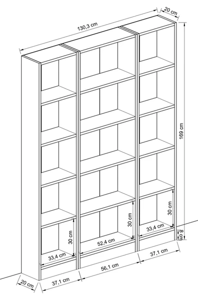 Remaks 15 Raflı Kitaplık - Beyaz - Resim 6