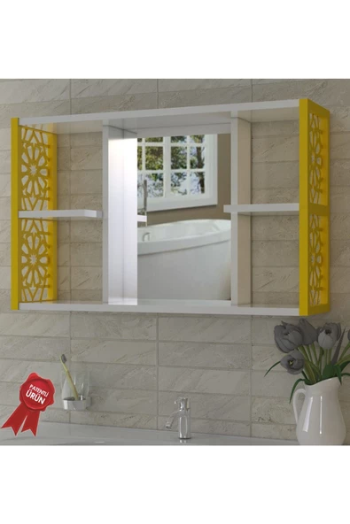 Remaks Aynalı Banyo Dolabı Sarı - Resim 2