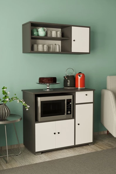 Remaks Besta 90 Cm Set Altı Dolap Antrasit - Beyaz ürün görseli 1