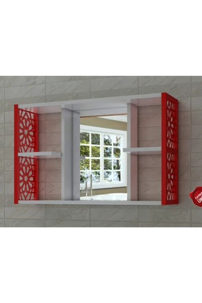 Remaks Aynalı Banyo Dolabı Kırmızı - Resim 2