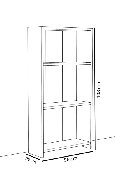 Remaks 3 Raflı Kitaplık - Beyaz - Resim 3