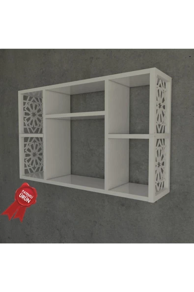 Remaks Terek Dekoratif Duvar Rafı Beyaz - Resim 2